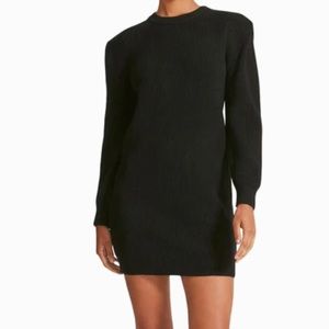 BB Dakota Puff Sleeve Black Sweater Dress SZ M